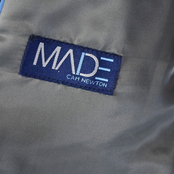 Made Cam Newton 44L Gray Plaid 2Btn Suit Jacket Blazer Sport Coat - Picture 7 of 10